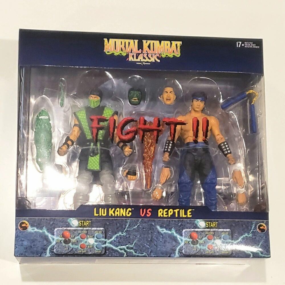 Liu Kang vs Reptile Mortal Kombat Klassic Deluxe 2-Pack 7" Figure Factory Sealed